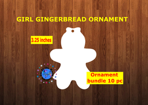 Girl Gingerbread shape 10pc or 25 pc  Ornament Bundle Price
