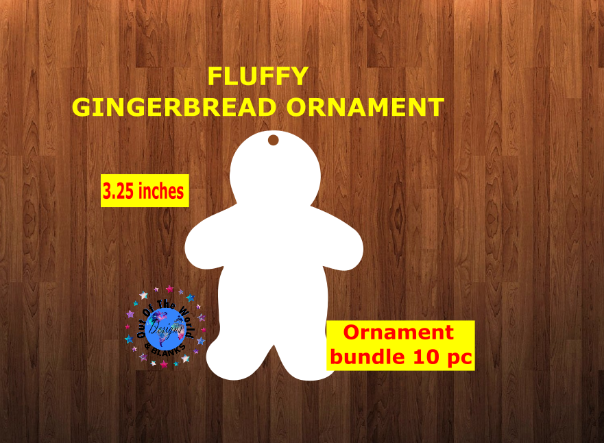 Fluffy Gingerbread shape 10pc or 25 pc  Ornament Bundle Price