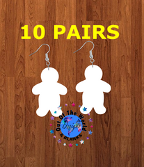 Fluffy Gingerbread man earrings size 1.5inch - BULK PURCHASE 10pair