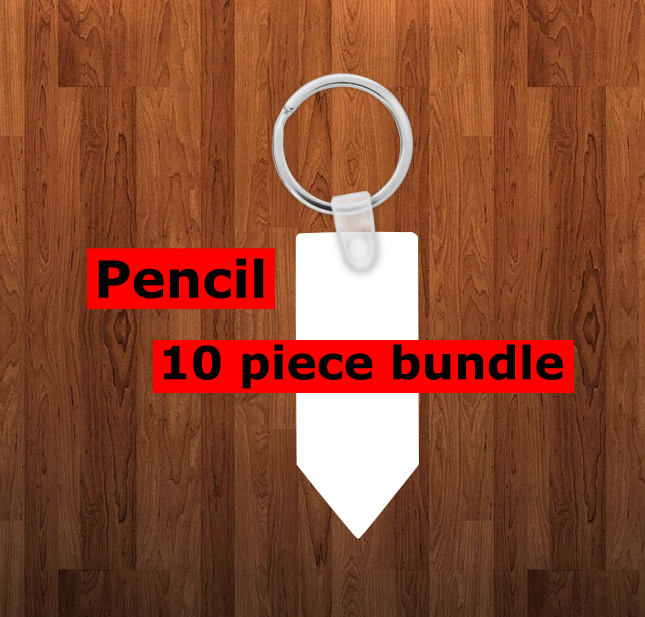 Pencil Keychain - Single sided or double sided  -  Sublimation Blank