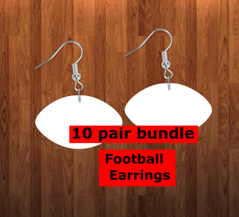 Football earrings size 2 inch - BULK PURCHASE 10pair