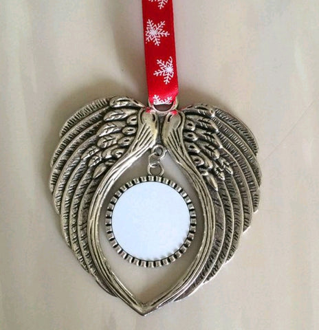 SILVER - Single or bulk options - Angel Ornament for sublimation