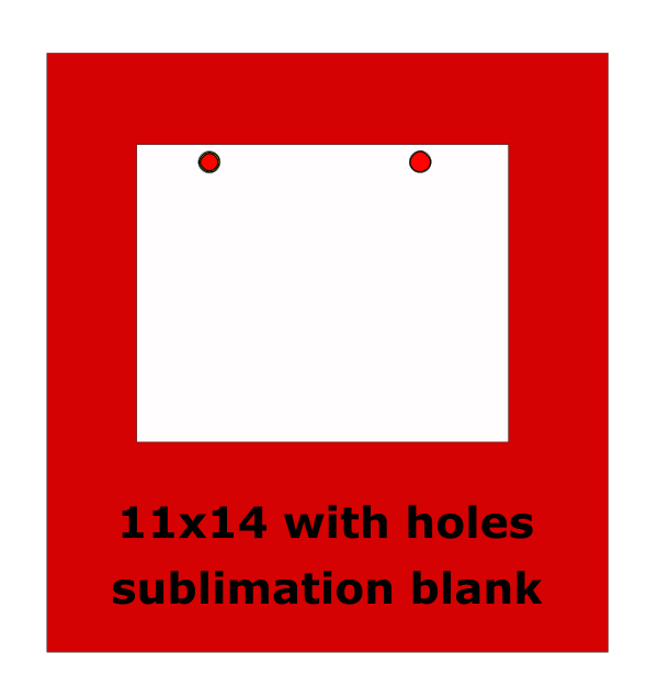 Rectangle 11x14 inch with holes -  Sublimation Blank Wall or Door Hanger