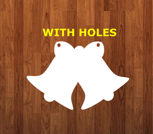 Double bell with holes - Wall Hanger - 3 sizes to choose from -  Sublimation Blank  - 1 sided  or 2 sided options