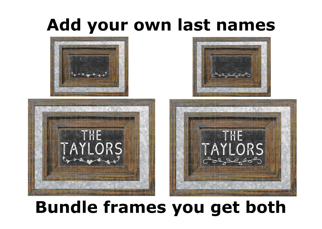 (Instant Print) Digital Download - Bundle set of two wood frames