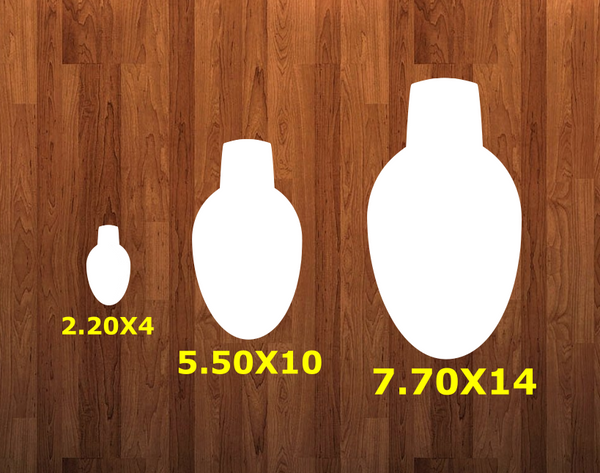 Light bulb with hole - Wall Hanger - 3 sizes to choose from -  Sublimation Blank  - 1 sided  or 2 sided options