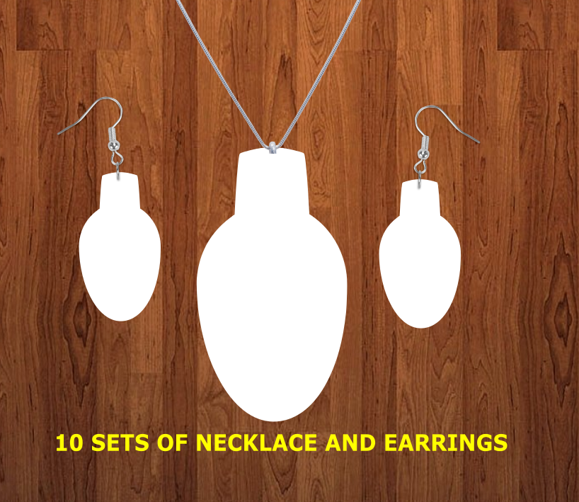 Light bulb necklace sets- you get 10 sets - BULK PURCHASE 10pair earrings and 10pc necklace