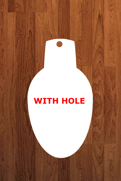 Light bulb with hole - Wall Hanger - 3 sizes to choose from -  Sublimation Blank  - 1 sided  or 2 sided options