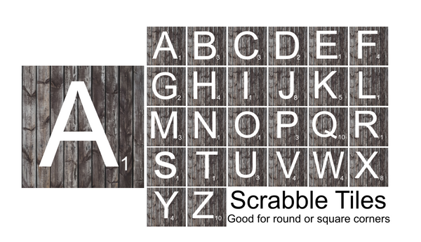 (Instant Print) Digital Download - Scrabble tiles, complete set A-Z - Made for out MDF blanks