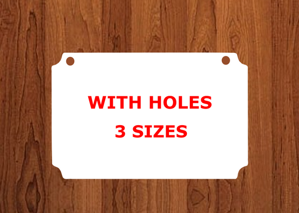 Plaque shape with holes - Wall Hanger - 3 sizes to choose from -  Sublimation Blank  - 1 sided  or 2 sided options