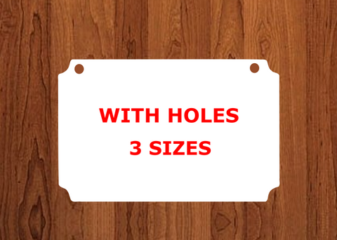 Plaque shape with holes - Wall Hanger - 3 sizes to choose from -  Sublimation Blank  - 1 sided  or 2 sided options