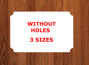 Plaque shape WITHOUT holes - Wall Hanger - 3 sizes to choose from -  Sublimation Blank  - 1 sided  or 2 sided options