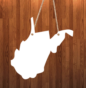 West Virginia State Hanger- 3 different sizes use drop down bar -  Sublimation Blank MDF Single & Double Sided