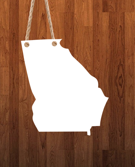 Georgia State Hanger- 3 different sizes use drop down bar -  Sublimation Blank MDF Single & Double Sided