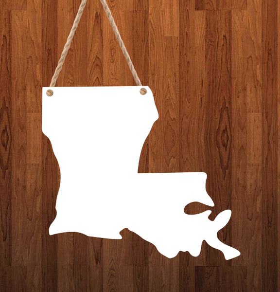 Louisiana State Hanger- 3 different sizes use drop down bar -  Sublimation Blank MDF Single & Double Sided
