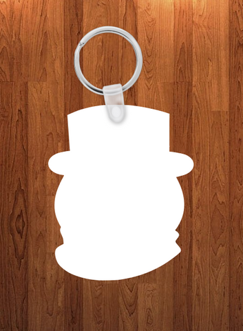 Snowman head Keychain - Single sided or double sided  -  Sublimation Blank