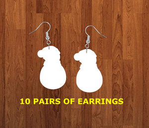 Snowman with beanie earrings size 2 inch - BULK PURCHASE 10pair