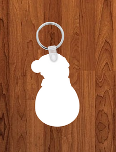 Snowman with beanie Keychain - Single sided or double sided  -  Sublimation Blank