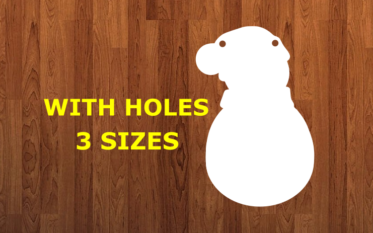 Snowman with beanie with holes - Wall Hanger - 3 sizes to choose from -  Sublimation Blank  - 1 sided  or 2 sided options