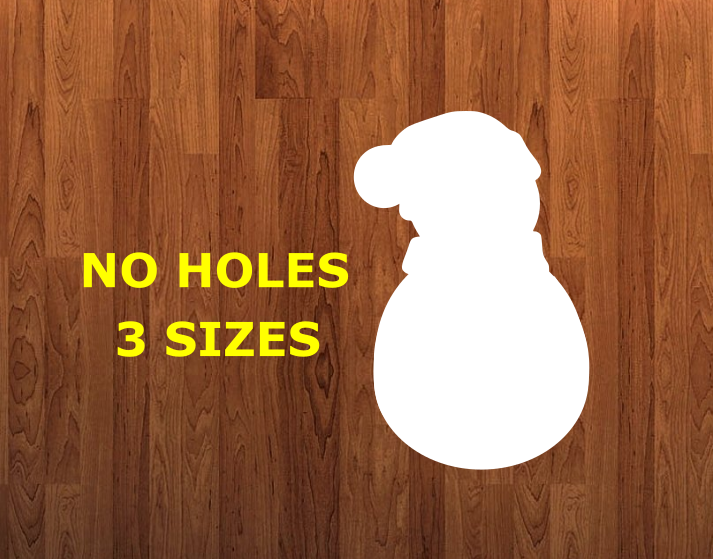 Snowman with beanie WITHOUT holes - Wall Hanger - 3 sizes to choose from -  Sublimation Blank  - 1 sided  or 2 sided options