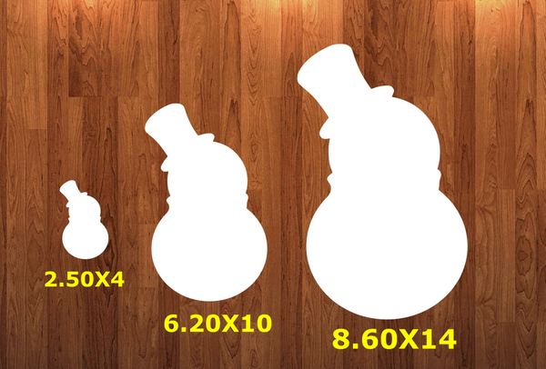 Snowman with top hat with holes - Wall Hanger - 3 sizes to choose from -  Sublimation Blank  - 1 sided  or 2 sided options