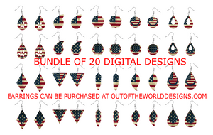 (Instant Print) Digital Download - 20 design bundle American flag  - Made for out MDF blanks