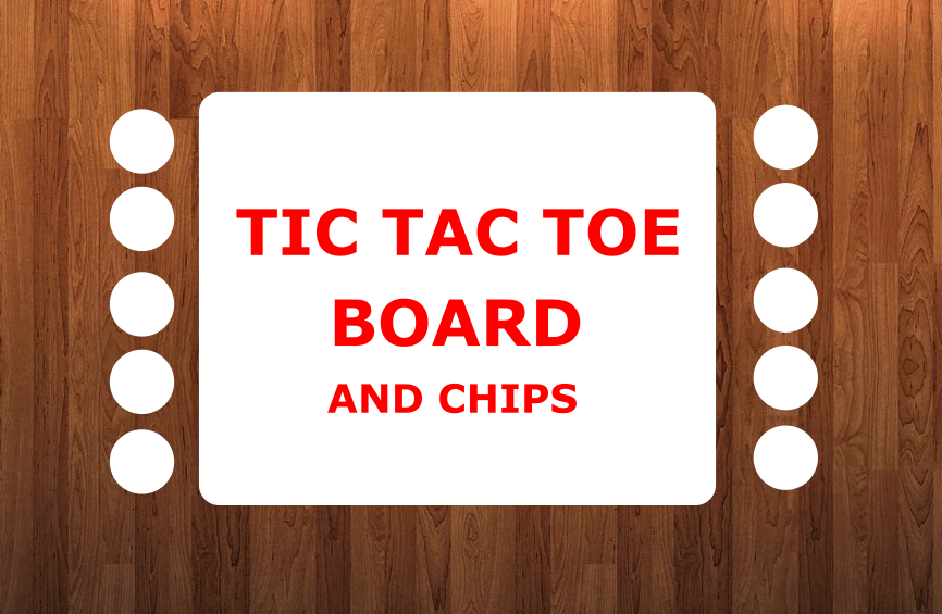 Tic tac toe board and 10 chips  (size 8x10)-  Sublimation Blank