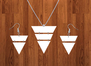 Triangle Earring and necklace sets- you get 10 sets - BULK PURCHASE 10pair earrings and 10pc necklace