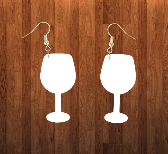 Wine glass earrings size 2.5 inch - BULK PURCHASE 10pair  My Sublimation  Superstore