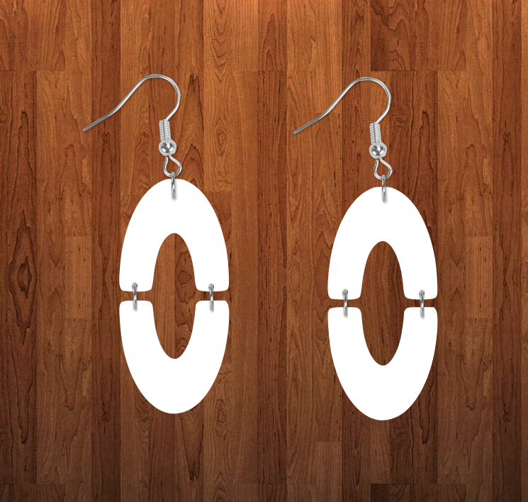 Oval 2 piece earrings size 1.5 inch - BULK PURCHASE 10pair