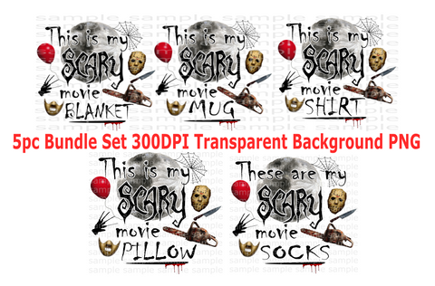 (Instant Print) Digital Download - This is my scary movie 5pc bundle set