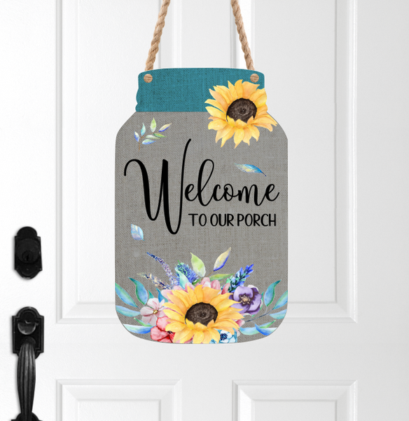 (Instant Print) Digital Download - Welcome to our porch - Mason jar