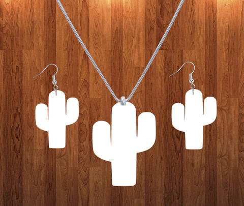 Cactus Earring and necklace sets- you get 10 sets - BULK PURCHASE 10pair earrings and 10pc necklace