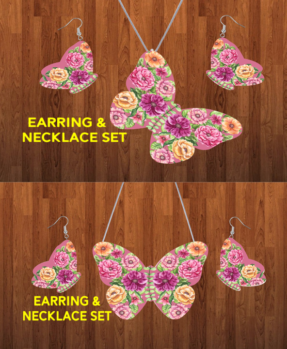 (Instant Print) Digital Download - Butterfly necklace and earring set