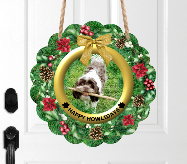 (Instant Print) Digital Download - Personalized your own wreath Happy Howlidays  , made for our  MDF blanks
