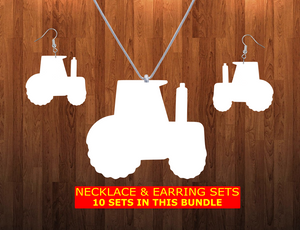 Tractor Earring and necklace sets- you get 10 sets - BULK PURCHASE 10pair earrings and 10pc necklace