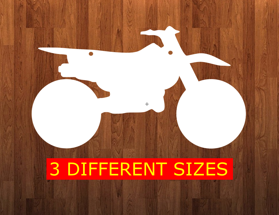 Dirt bike with holes - Wall Hanger - 3 sizes to choose from -  Sublimation Blank  - 1 sided  or 2 sided options