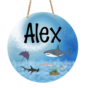 (Instant Print) Digital Download -  Add you own name shark round