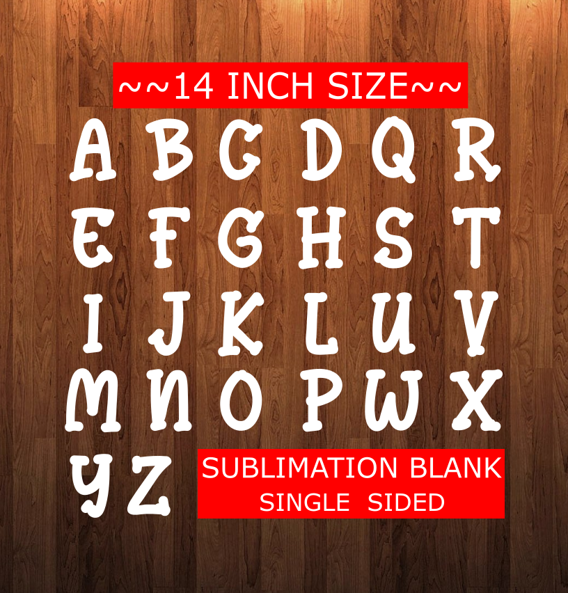 14inch Letter Sublimation Blank - NO HOLES-  Custom Cut
