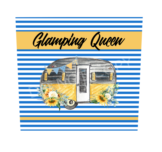(Instant Print) Digital Download - Glamping queen wrap for 20oz skinny tapered tumbler