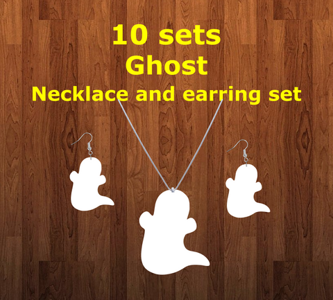 Ghost necklace sets- you get 10 sets - BULK PURCHASE 10pair earrings and 10pc necklace