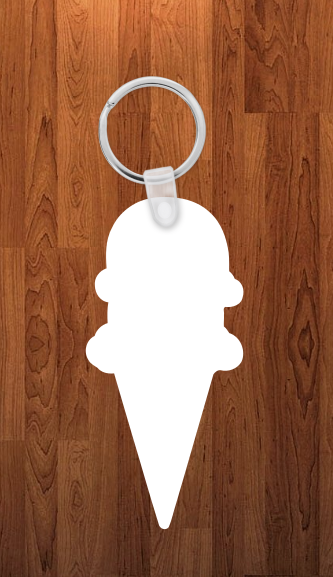 Ice cream cone Keychain - Single sided or double sided  -  Sublimation Blank