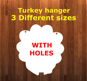 Turkey WITH holes - Wall Hanger - 3 sizes to choose from -  Sublimation Blank  - 1 sided  or 2 sided options