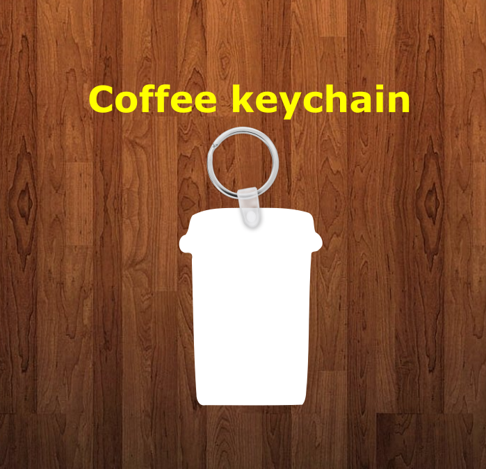 Coffee cup Keychain - Single sided or double sided  -  Sublimation Blank