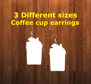 Coffee cup earrings size 1.5 inch - BULK PURCHASE 10pair