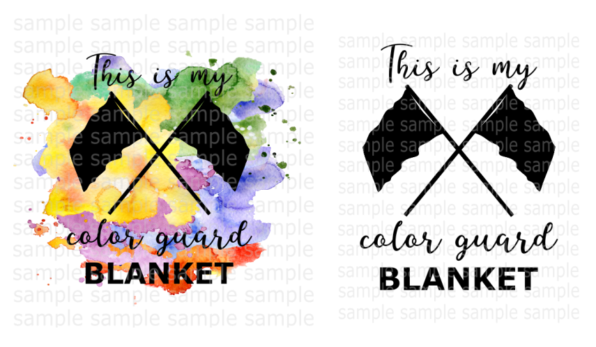 (Instant Print) Digital Download - This is my color guard blanket 2pc bundle set