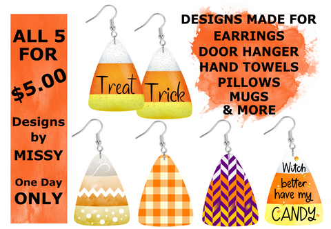 (Instant Print) Digital Download - Candy corn bundle 5pc - made for our sublimation blanks