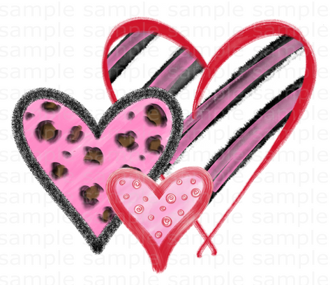 (Instant Print) Digital Download - Pink fun hearts