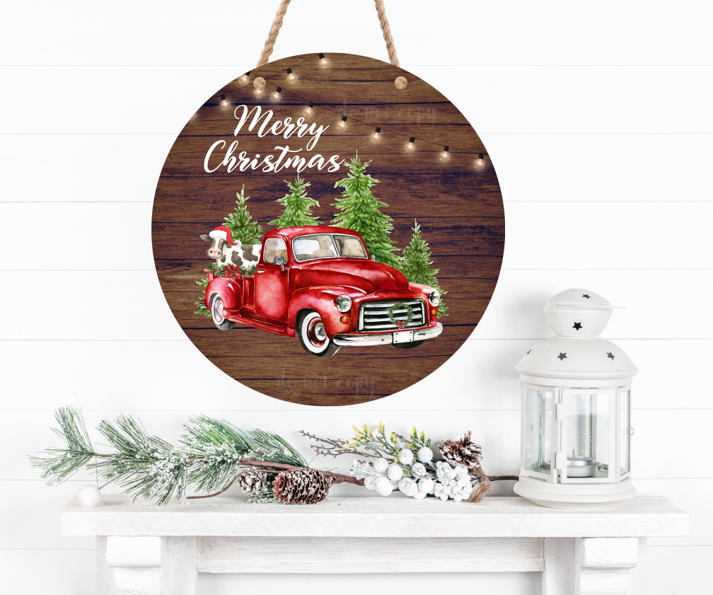 (Instant Print) Digital Download - Merry Christmas Cow & Truck 2pc bundle  - made for our  blanks