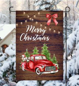 (Instant Print) Digital Download - Merry Christmas Cow & Truck Flag - made for our sublimation blanks